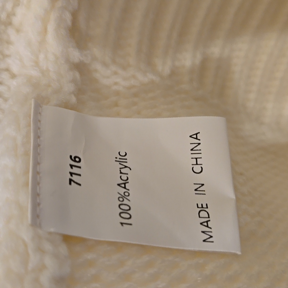 BTFBM Cream Knit Fringe Turtleneck Sweater Size S - Picture 6 of 9